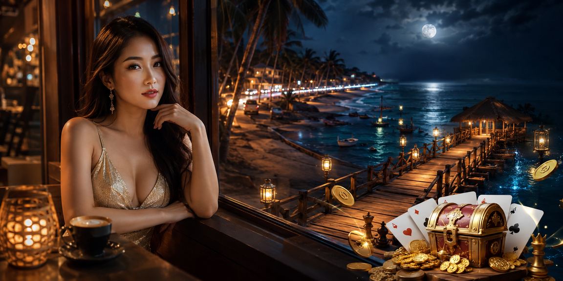 Người dùng thư giãn tại Mũi Né vừa uống cà phê vừa chơi game bài trực tuyến