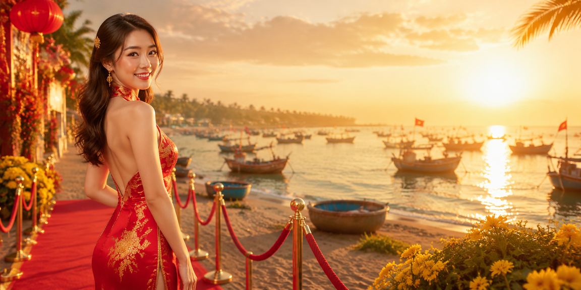 Người dùng truy cập ru34 trên điện thoại tại bãi biển Mũi Né